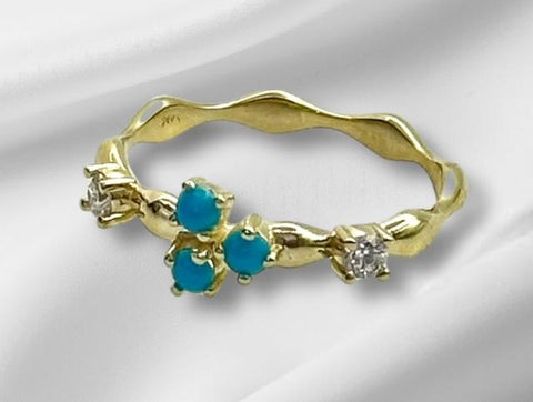 Turquoise & Diamond Ring