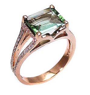 Green Tourmaline ring .