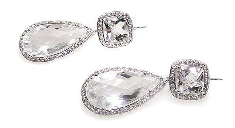 White topaz earrings .