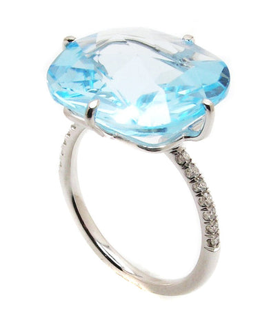 Blue Topaz Ring .