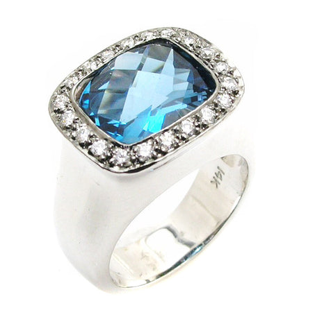 Blue Topaz Ring .