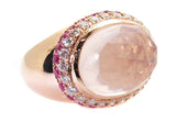 Pink quartz ring .