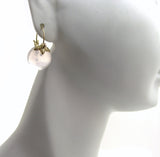 Rose quartz earrings .