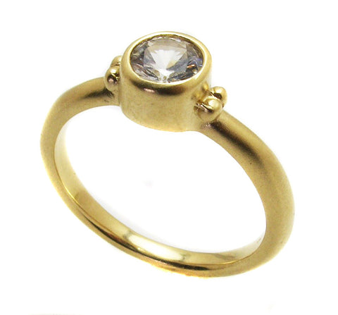 White sapphire Ring .