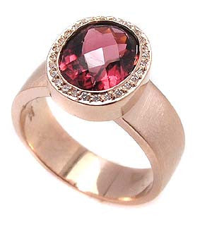 Pink Tourmaline ring .
