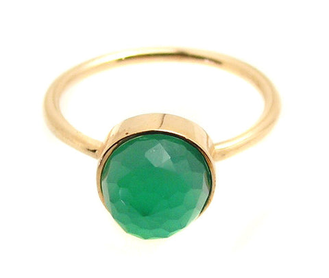 Green chalcedony Ring