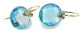 Blue topaz earrings .