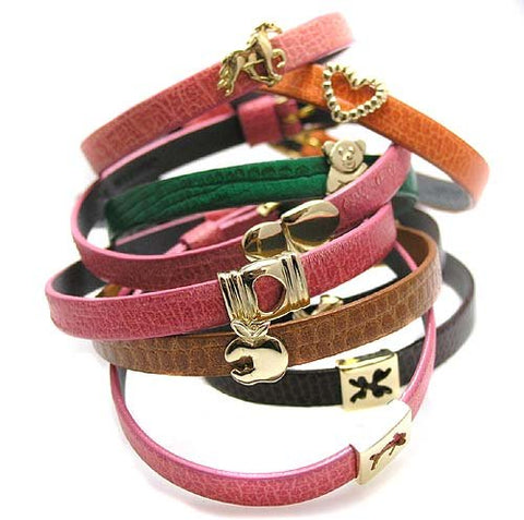 Leather charm Bracelets.