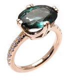 GREEN TOURMALINE RING .