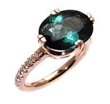 GREEN TOURMALINE RING .