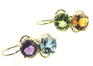 Multi color earrings .