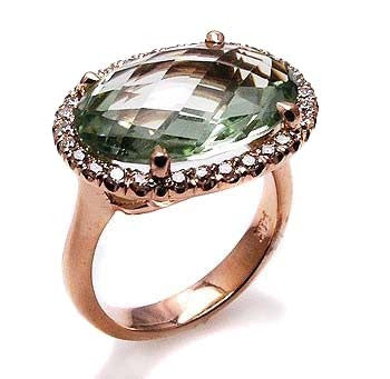 Green amethyst ring .